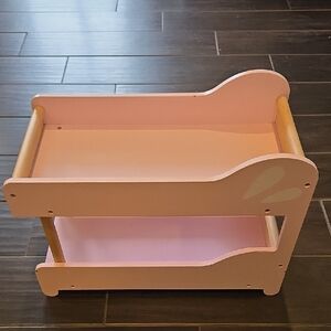 Girls Wooden Pink/White Loft Doll Bed NWOT